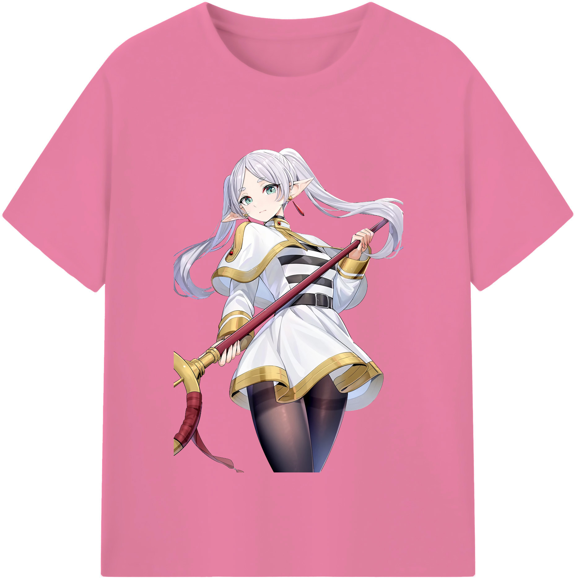 （画像用） 葬送のフリーレン Frieren 綿100％半袖Tシャツ（フロントプリント）